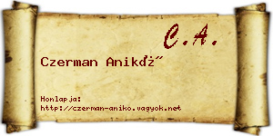 Czerman Anikó névjegykártya